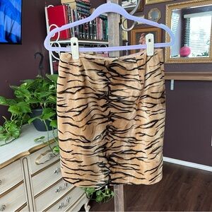 Vintage Y2K Tiger Velour Skirt Size 8